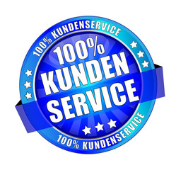 Icon Button 100 Prozent Kundenservice Blautöne