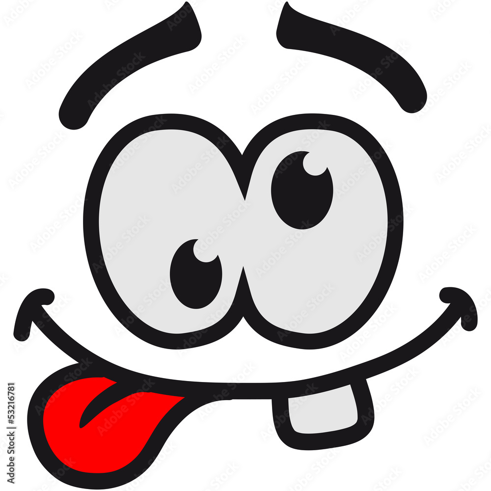 Crazy Smiley Face Stock Illustration | Adobe Stock, image size:1000x1000