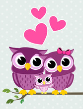 Owls Family Love
