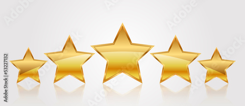 Vector illustration of 5 gold stars Poster Mural XXL