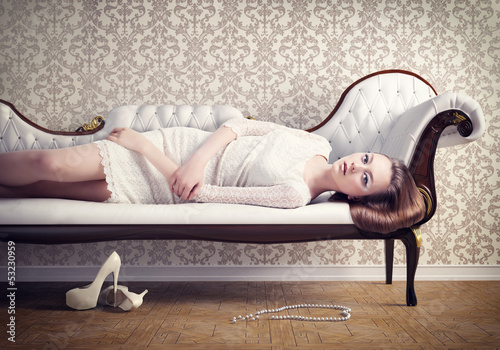 Fototapeta dla dzieci woman on a sofa