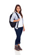 teen high school girl with backpack