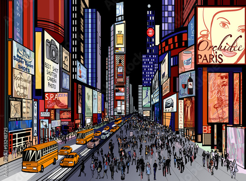 Obraz w ramie New York - night view of times square