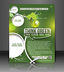 Wall Mural - Vector eco brochure, flyer, magazine cover design