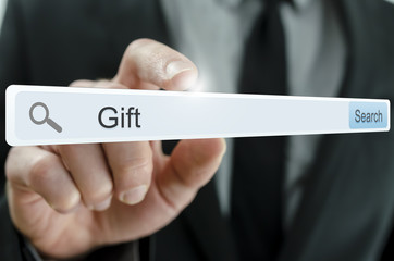 Wall Mural - word gift written in search bar