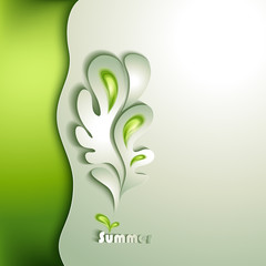 Abstract paper tree with green elements