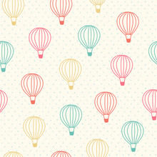 Seamless Color Hot Air Balloon Pattern