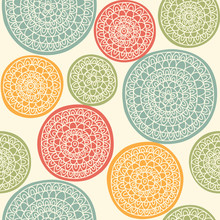 Seamless Pattern With Ornamental Circles