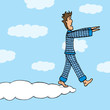 © CurvaBezier - Somnambulant guy walking on cloud