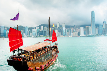 Wall Mural - Sailing in Hong Kong