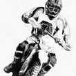 motocross B&W - oil paint