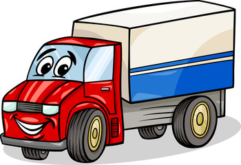 Wall Mural - funny truck car cartoon illustration