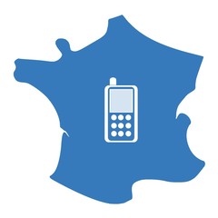 Sticker - Téléphone portable sur une carte de France