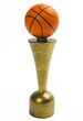 Basketball trophy isolated on white background