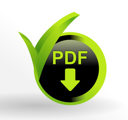 Sticker - fichier pdf sur bouton vert et noir