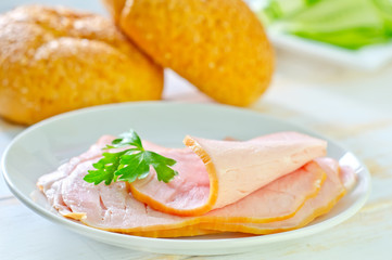 Sticker - ham on plate