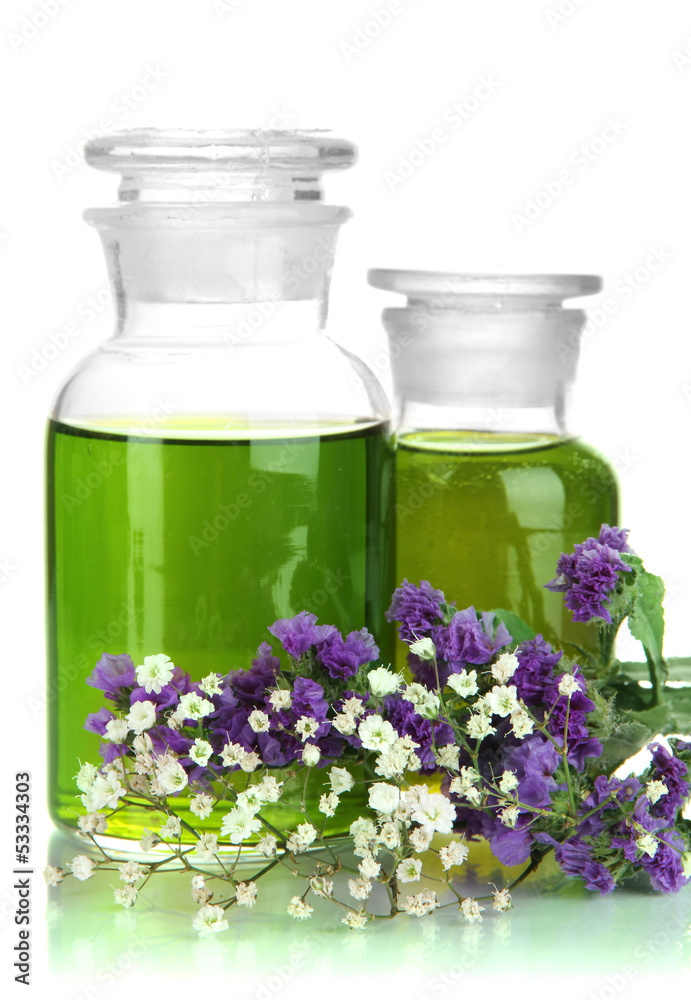 Medicine bottles isolated on white