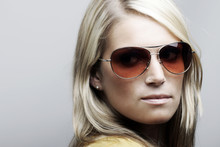 Beautiful Caucasian Female Model In Sunglasses
