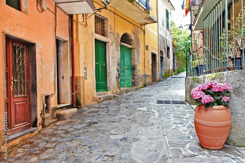 Obraz w ramie charming mediterranean streets, Cinque terre, Italy