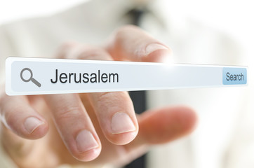 Wall Mural - Word Jerusalem written in search bar