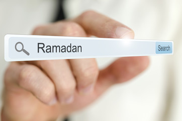 Wall Mural - word ramadan written in search bar