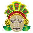 Mask in style of the Maya. Head of the person.
