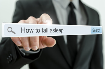 Wall Mural - how to fall asleep written in search bar