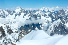 Mont Blanc Mountain Massif (view From Aiguille Du Midi Mount,  F