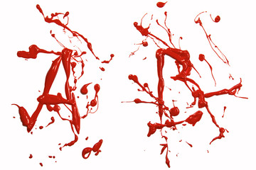 A and b painted red