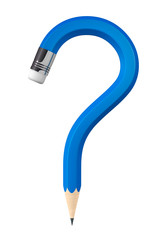 Aufkleber - Blue Pencil question mark