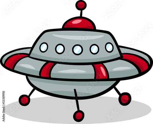 Naklejka na meble ufo flying saucer cartoon illustration