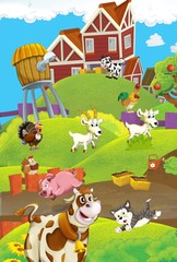 Wall Mural - The farm life - illustration for the children