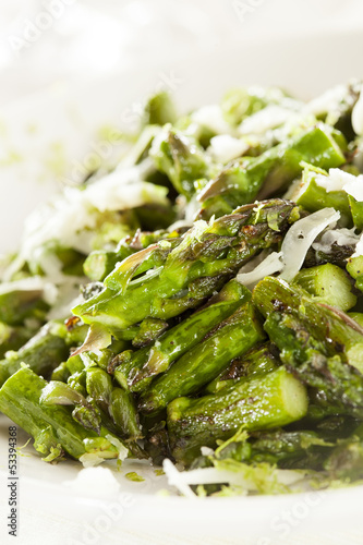 Fototapeta na szkło Healthy Sauteed Chopped Asparagus
