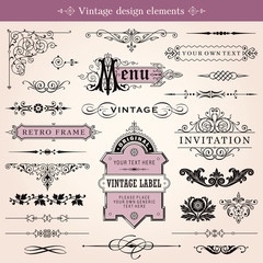 Wall Mural - vintage calligraphic design elements and page decoration