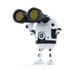 Poster - Robot looking through binoculars