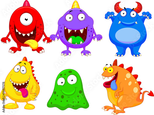 Obraz w ramie Monster cartoon collection