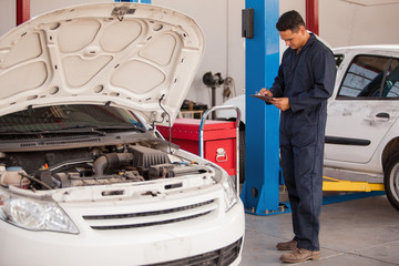 Sticker - Vehicle inspection at an auto shop