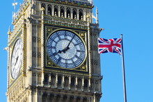 Big Ben And Flag Of The United Kingdom, London