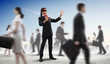 © Sergey Nivens - Businessman in blindfold among group of people