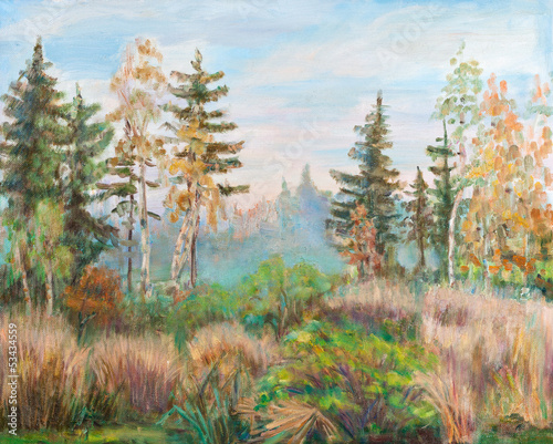 Nowoczesny obraz na płótnie Forest in autumn