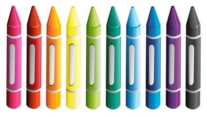 Wall Mural - A set of colorful crayons