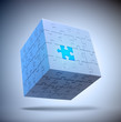 Cube shaped puzzle - problem solving concept