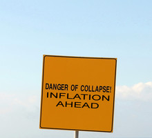 DANGER OF  COLLAPSE And  Inflation Ahead Sign