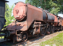 Old Blue Steam Locomotive