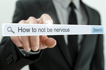 Wall Mural - how to not be nervous written in search bar