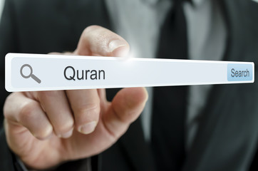Wall Mural - word quran written in search bar
