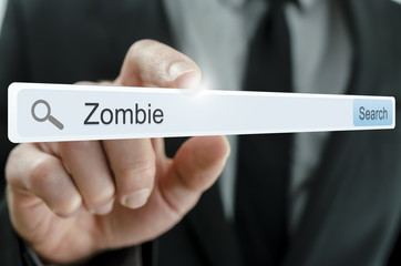 Wall Mural - word zombie written in search bar