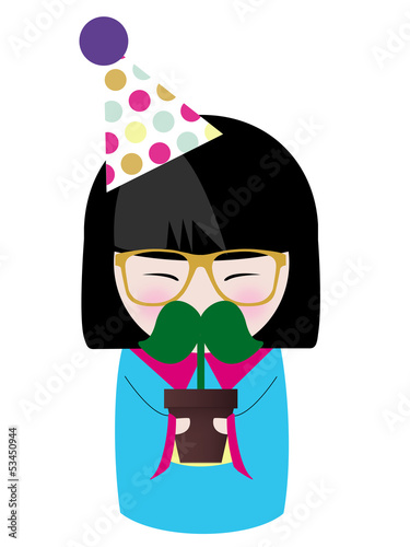 Fotografie, Obraz kokeshi moustache