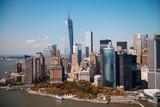 Fototapeta  - New York. Stunning helicopter view of lower Manhattan Skyline on