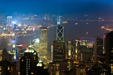 Wall Mural - Hong Kong's Victoria Harbour at night